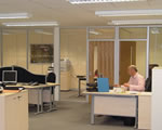 Full height glazed partitioning